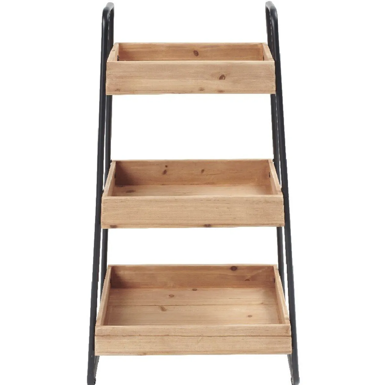 Desserte vintage 3 niveaux noir naturel