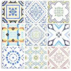 Dessous de plat carré céramique design carreau de ciment 15,2x15,2cm