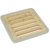 Dessous de plat en bambou avec contour en silicone