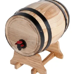 Distributeur à vin tonneau bois sur socle 5,5 L