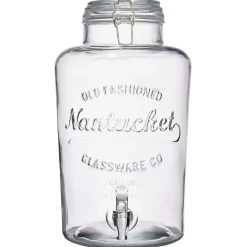 Distributeur de boisson en verre transparent avec robinet 8L - H36,5cm