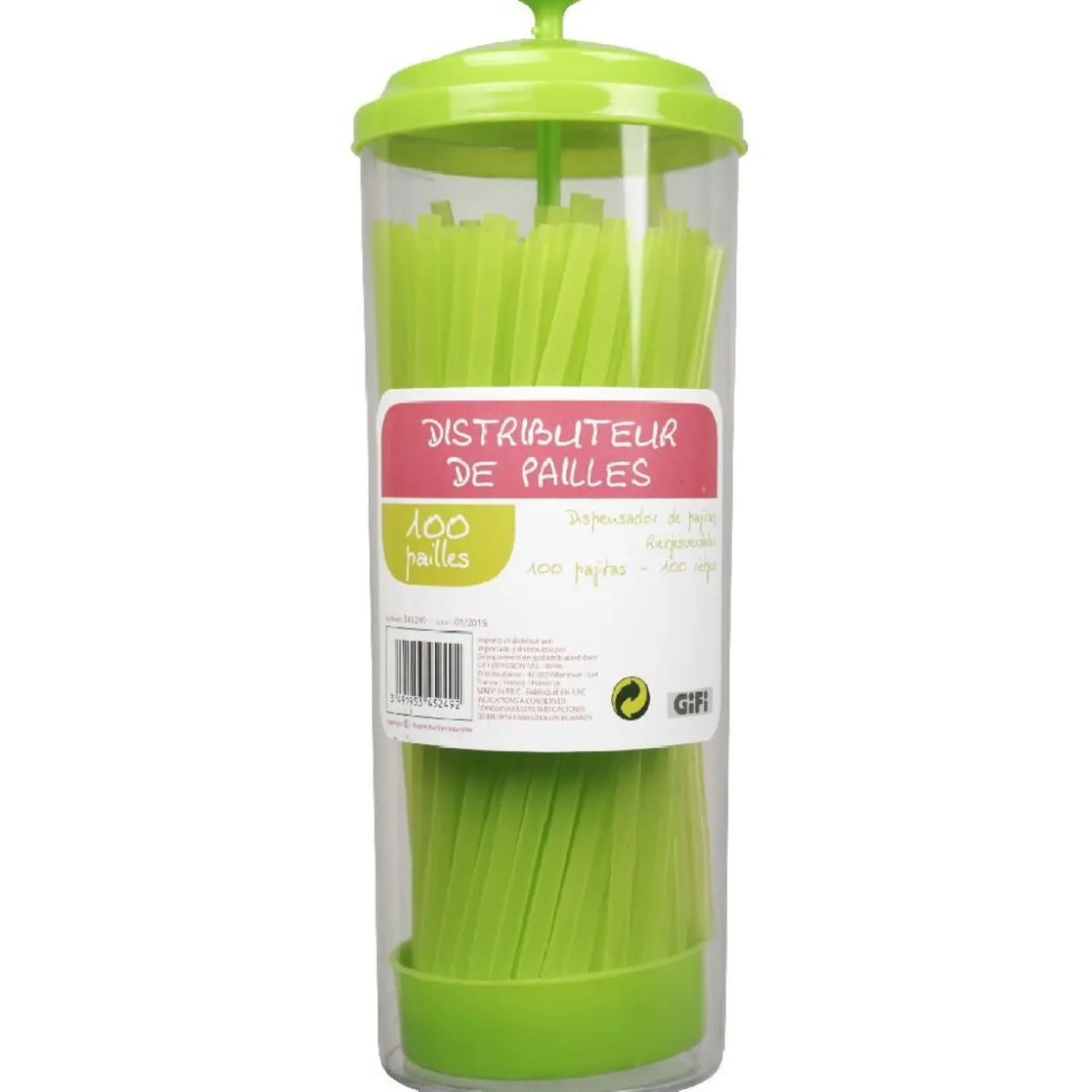 Distributeur de pailles vertes