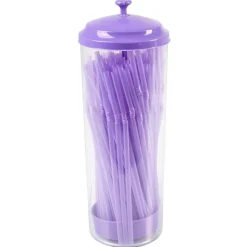 Distributeur de pailles violettes