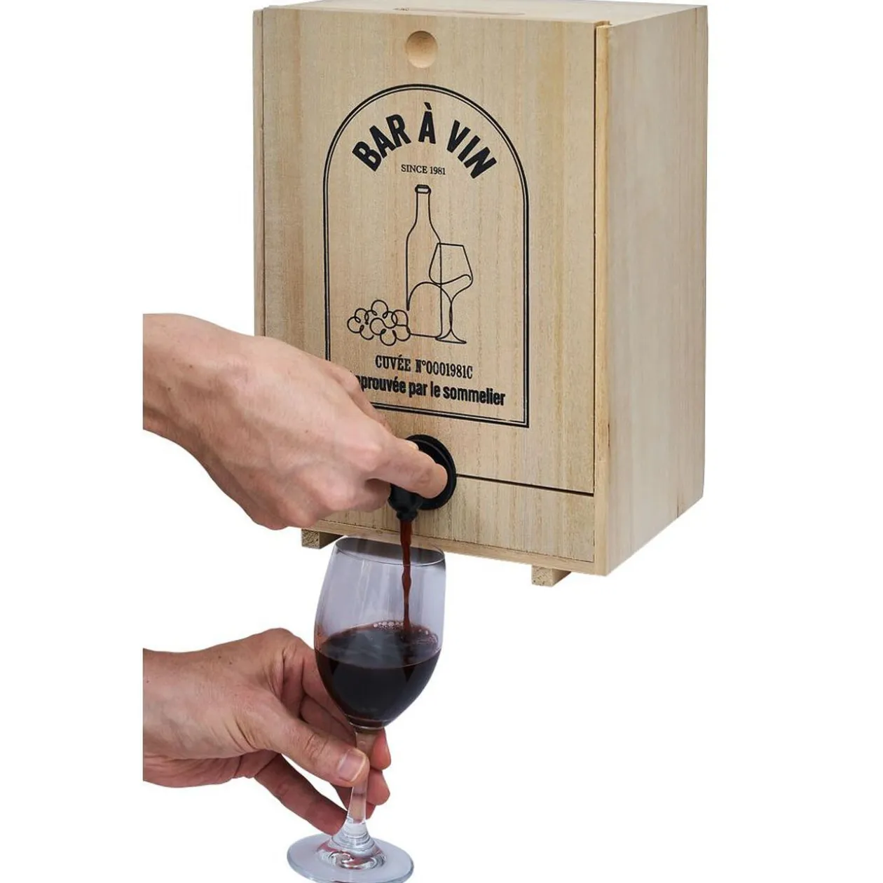 Distributeur de vin en bois pour cubi 5L