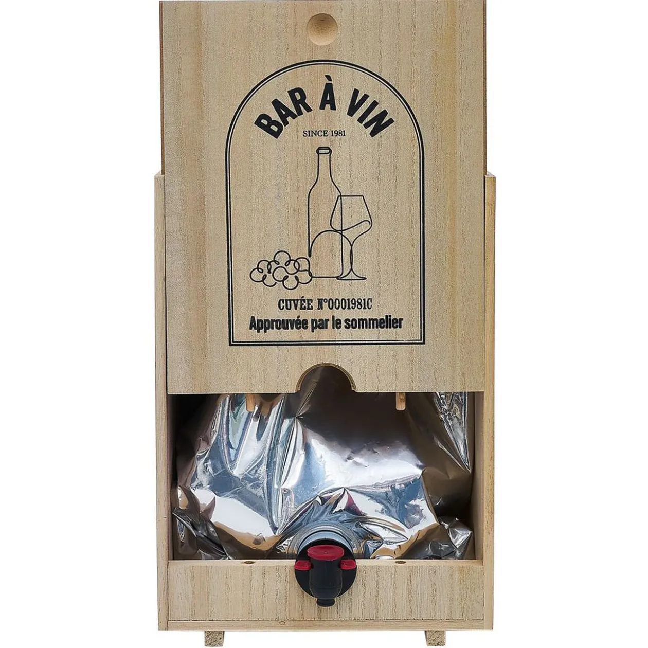 Distributeur de vin en bois pour cubi 5L