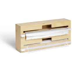 Dérouleur film alimentaire double en bambou