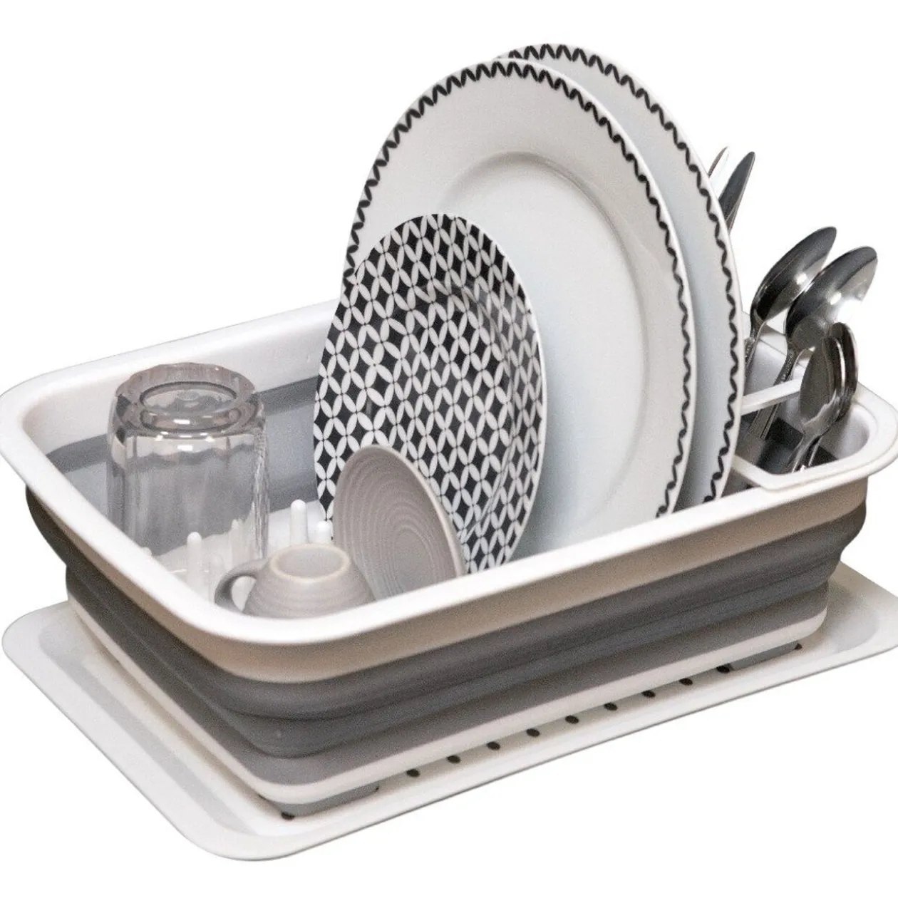 Egouttoir à vaisselle rétractable avec plateau