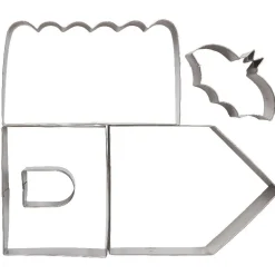 Emporte pièces maison hantée Halloween chauve souris x4