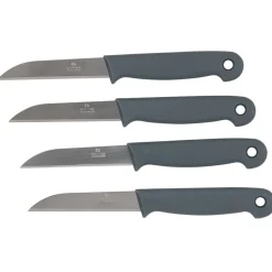 Eplucheur 4pcs en acier + plastique noir/blanc/gris/rouge