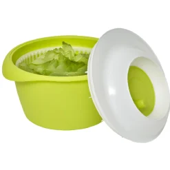 Essoreuse à salade verte et blanche