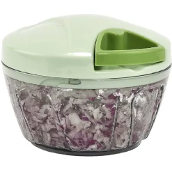 Essoreuse 3en1 hachoir et bol transparent et vert