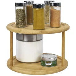 Etagère de cuisine ronde rotative 2 niveaux