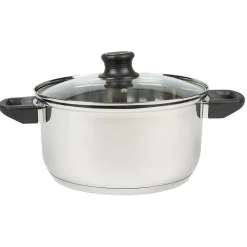 Faitout en inox gris argent 24 cm