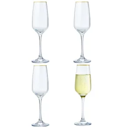 Flûte à champagne bord doré 19,5cl x4