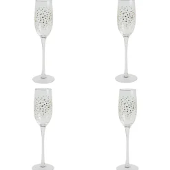 Flûte à champagne pois doré x4