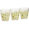 Gobelet bas conique transparent motif fruit exotique 25cl x3 - H8 cm