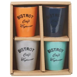 Gobelet café expresso multicolore Bistrot x4