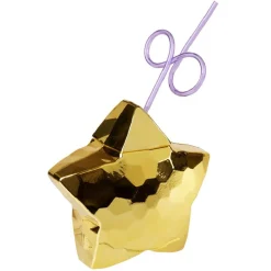 Gobelet en forme d'étoile avec paille