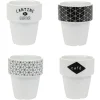 Gobelet en porcelaine design blanc noir 11 cl x4