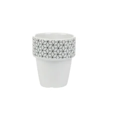 Gobelet en porcelaine design blanc noir 11 cl x4