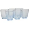 Gobelet en verre Ambre design epona transparent bleu x6