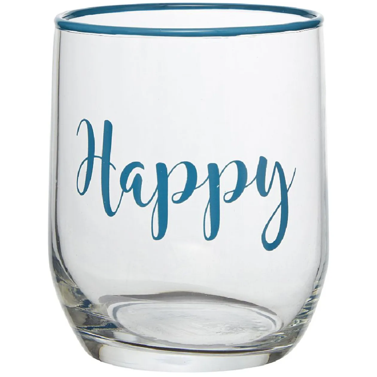 Gobelet en verre inscription Happy bord coloré 31,5 cl