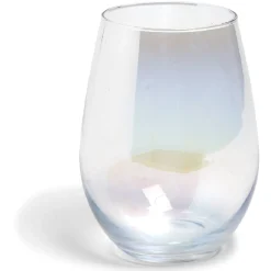 Gobelet en verre irisé ovale x4