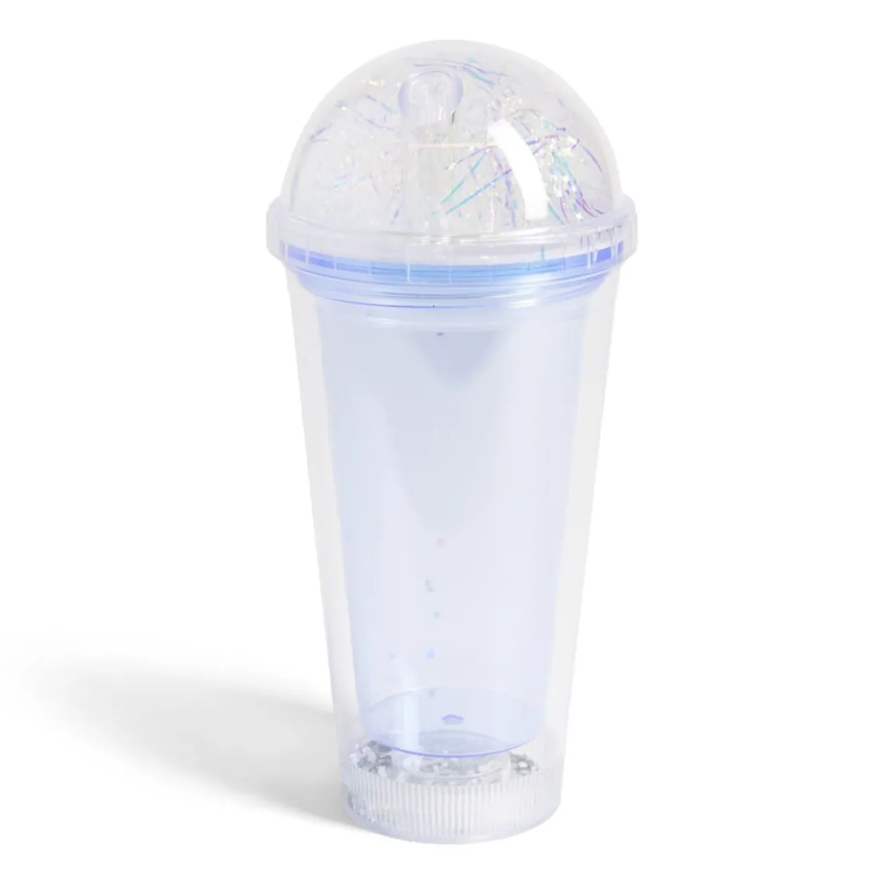 Gobelet 450ml plastique double paroi à paillettes 2 coloris