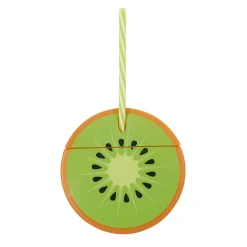 Gobelet plastique et paille en forme de kiwi
