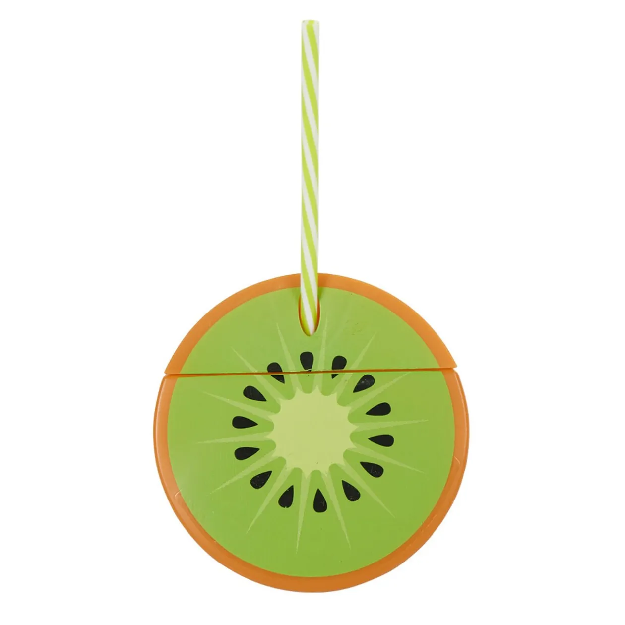 Gobelet plastique et paille en forme de kiwi