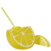 Gobelet plastique et paille en forme de citron