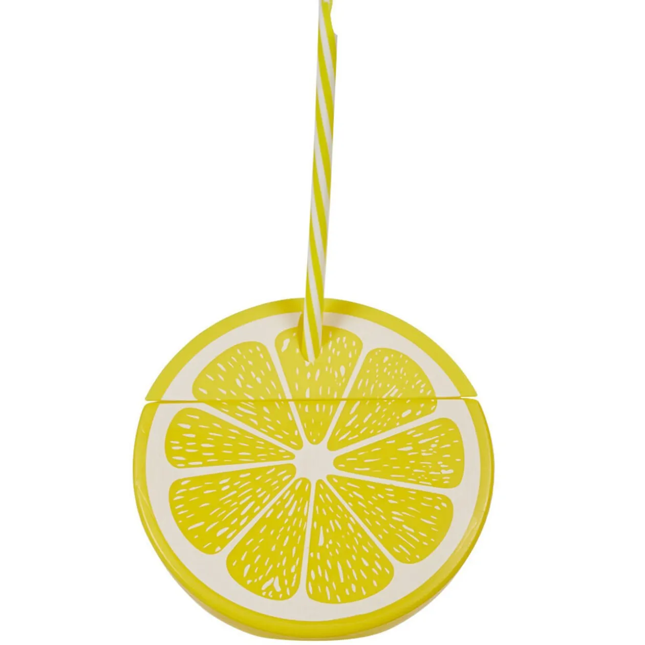 Gobelet plastique et paille en forme de citron