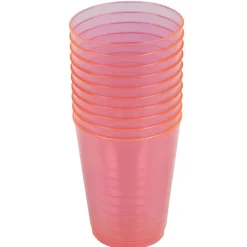 Gobelet plastique uni rose fuchsia x 10