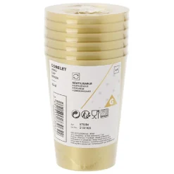 Gobelet réutilisable doré x6