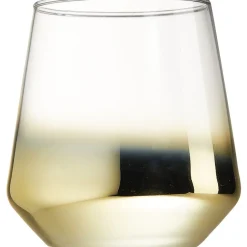 Gobelet transparent et doré en verre