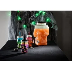 Gobelet verre forme tête de mort couvercle et paille 500 ml