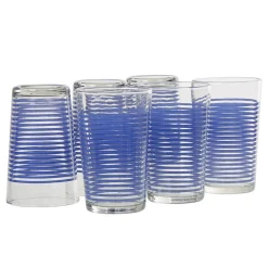 Gobelet verre rayé multicolore assorti x6