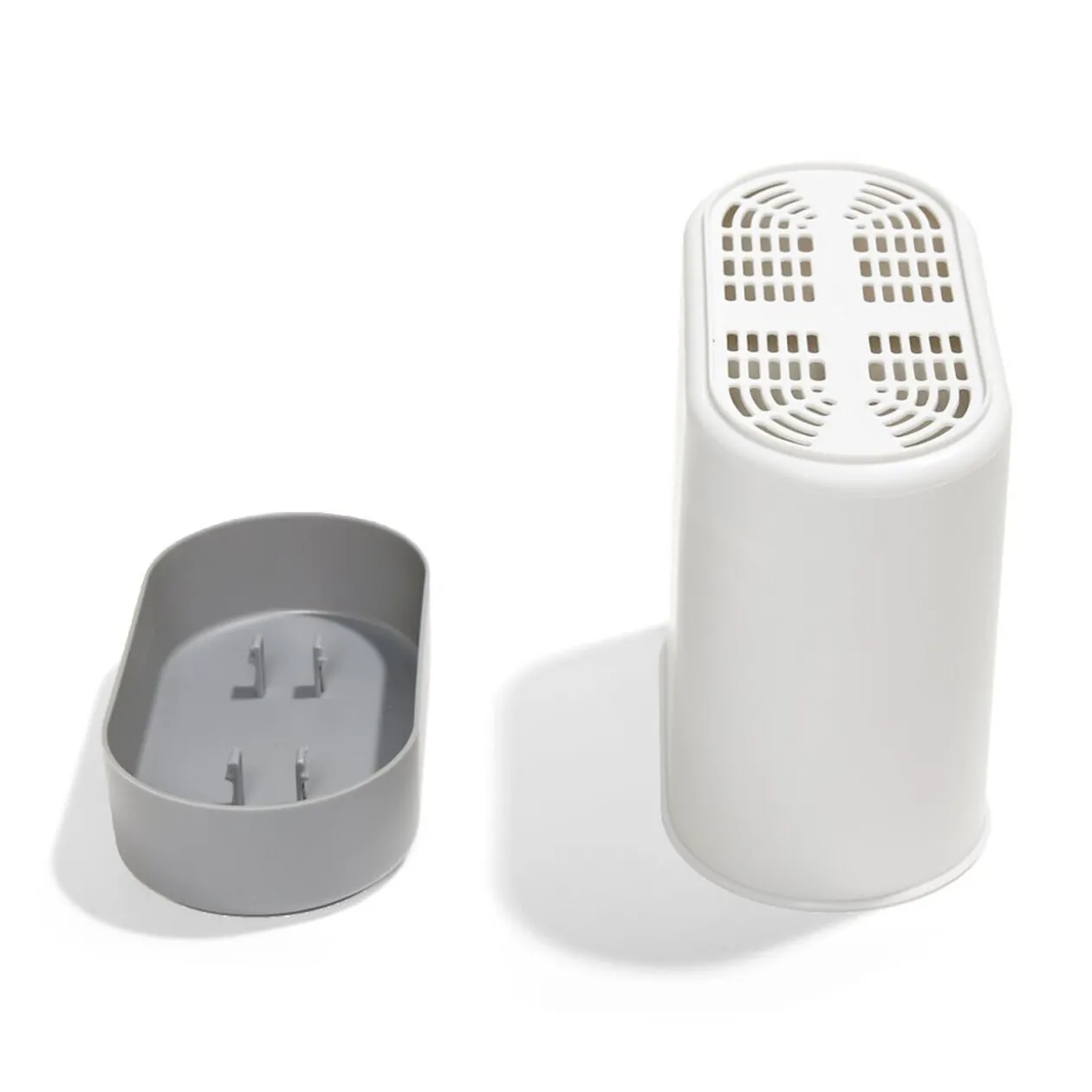 Égouttoir à couverts plastique gris 17,3x17,3xH9,2cm