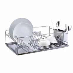 Égouttoir à vaisselle avec porte-couverts inox