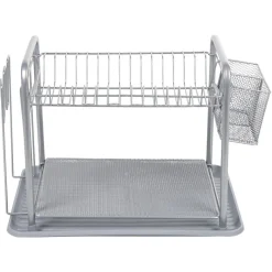 Égouttoir à vaisselle métallique gris