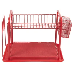 Égouttoir à vaisselle métallique rouge