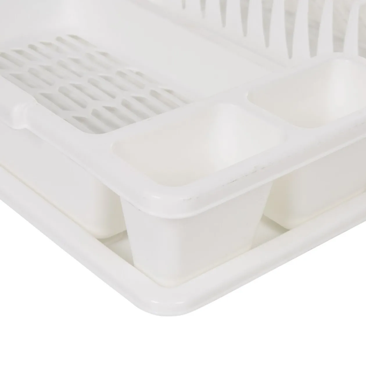 Égouttoir avec plateau blanc