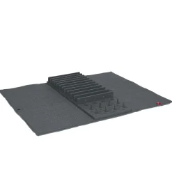 Égouttoir avec tapis pliable gris foncé 11 rangées 12 picots