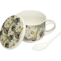 Jumbo en faïence avec couvercle et cuillère