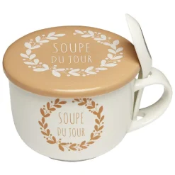 Jumbo en faïence avec couvercle et cuillère