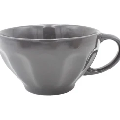 Jumbo en faïence côtelée 55 cl uni gris