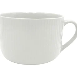 Jumbo en porcelaine 45 cl uni lin avec rainures verticales en relief