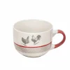 Jumbo en porcelaine esprit campagne motif poule 47 cl