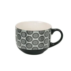 Jumbo en porcelaine motif rosace noir blanc 47 cl
