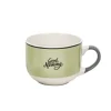 Jumbo en porcelaine vert avec inscription "Good Morning" 47 cl